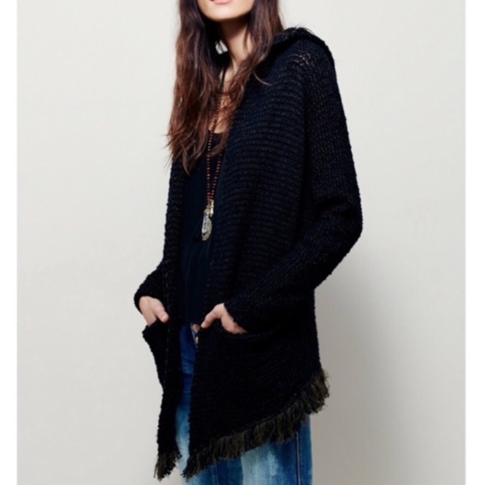 Free People Love Me Tender Hooded Cardi XS